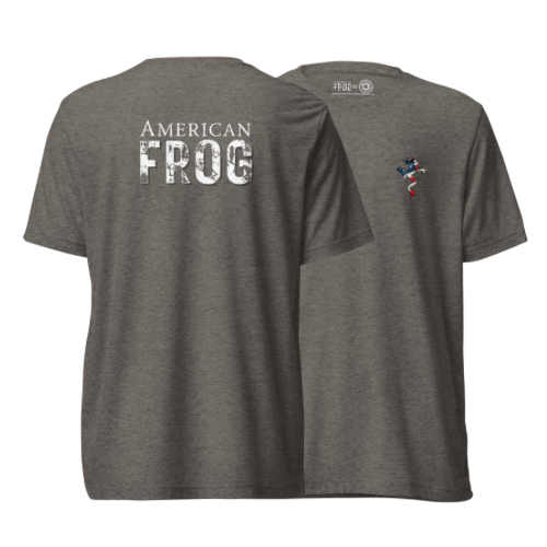 American Frog in Dark Gray Short Sleeve T-Shirt