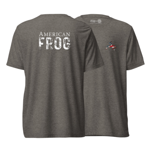 American Frog in Dark Gray Short Sleeve T-Shirt