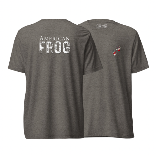 American Frog in Dark Gray Short Sleeve T-Shirt