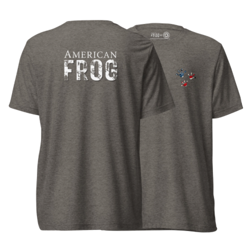 American Frog in Dark Gray Short Sleeve T-Shirt