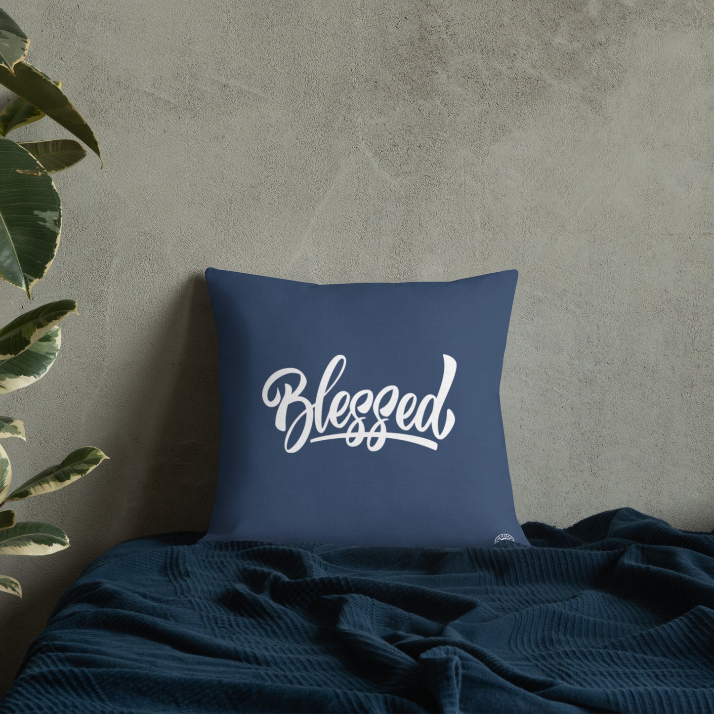 Blue Blessed Premium Pillow