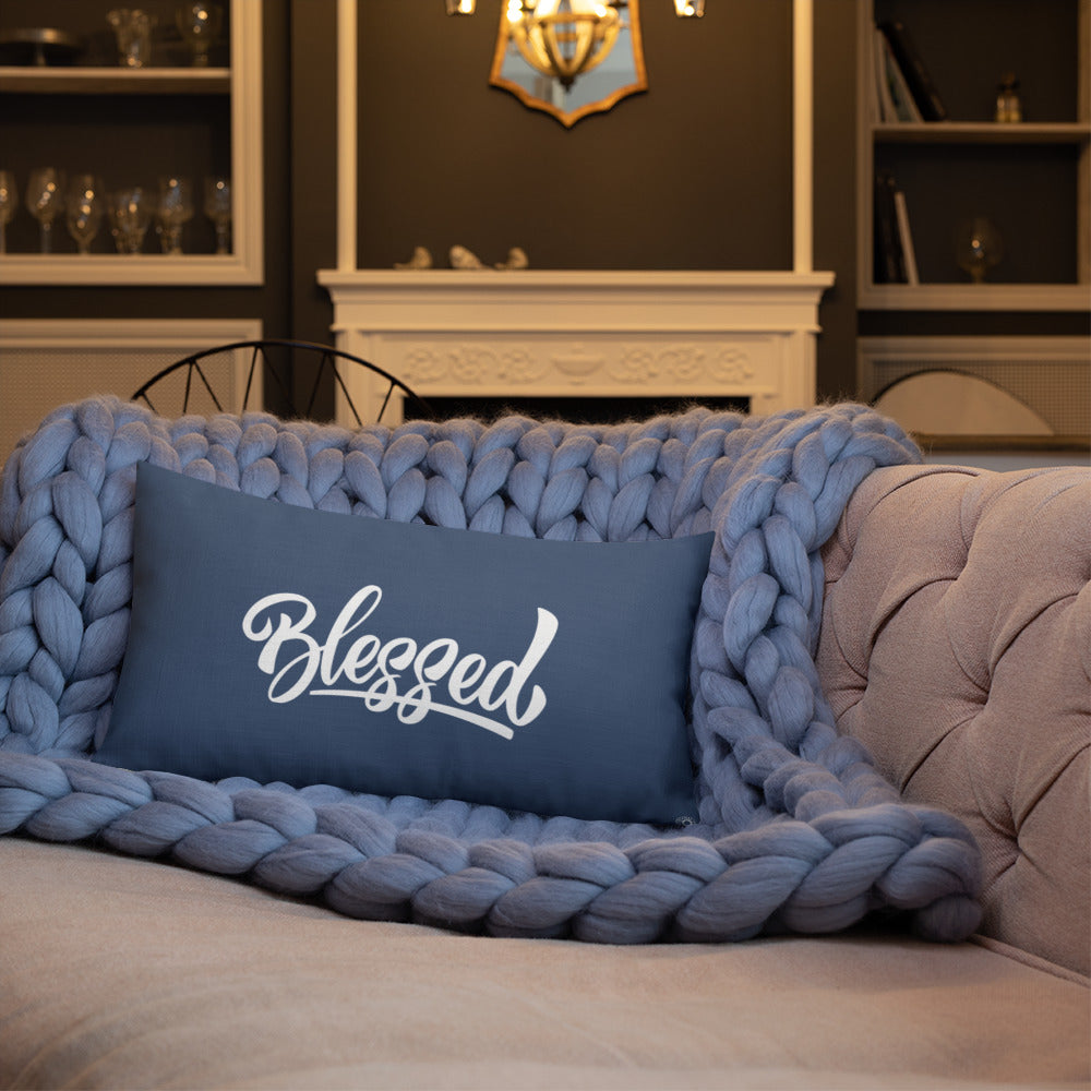 Blue Blessed Premium Pillow