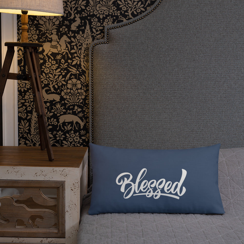 Blue Blessed Premium Pillow