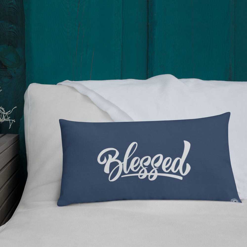 Blue Blessed Premium Pillow