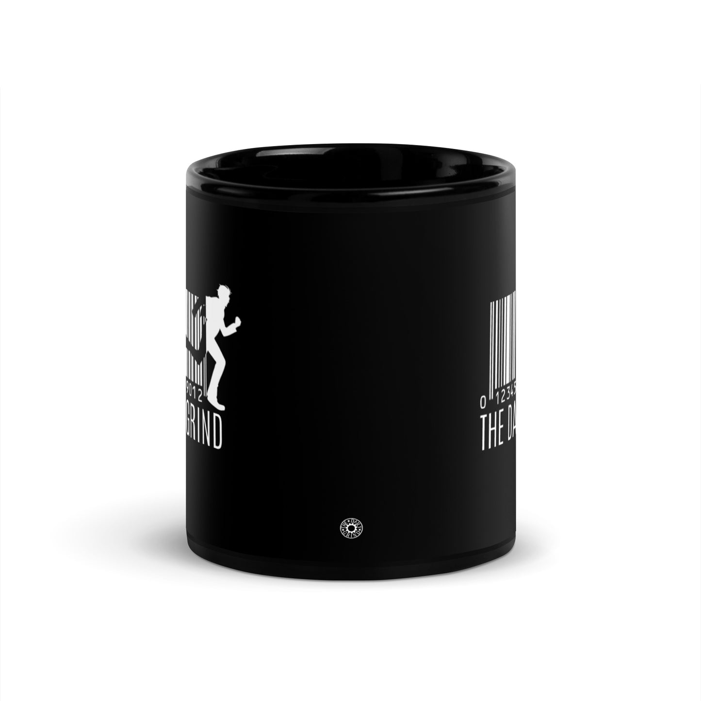 The Daily Grind Barcode Black Glossy Mug