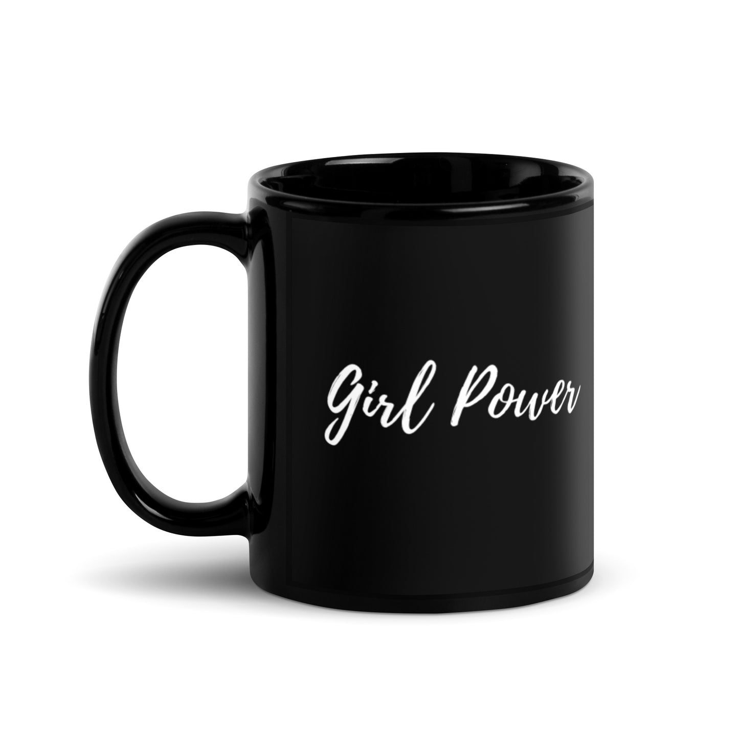 Girl Power Black Glossy Mug