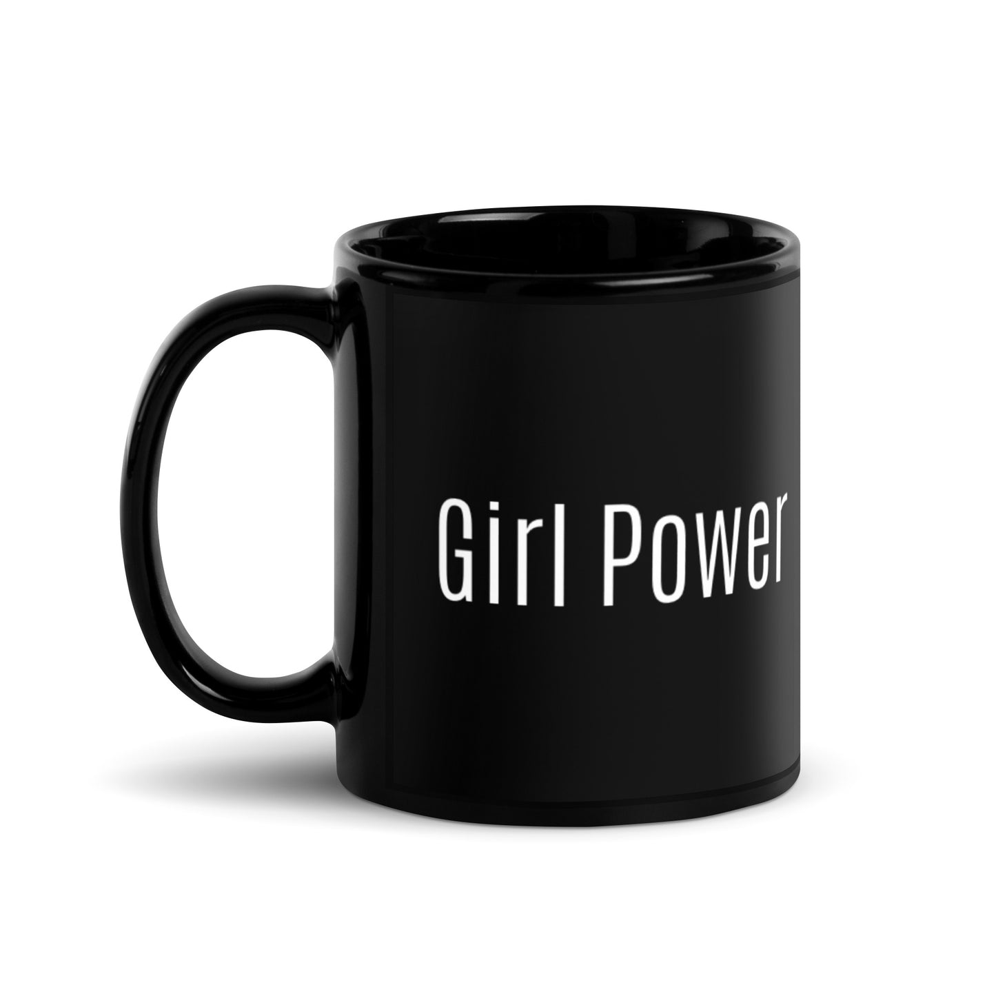 Girl Power Black Glossy Mug