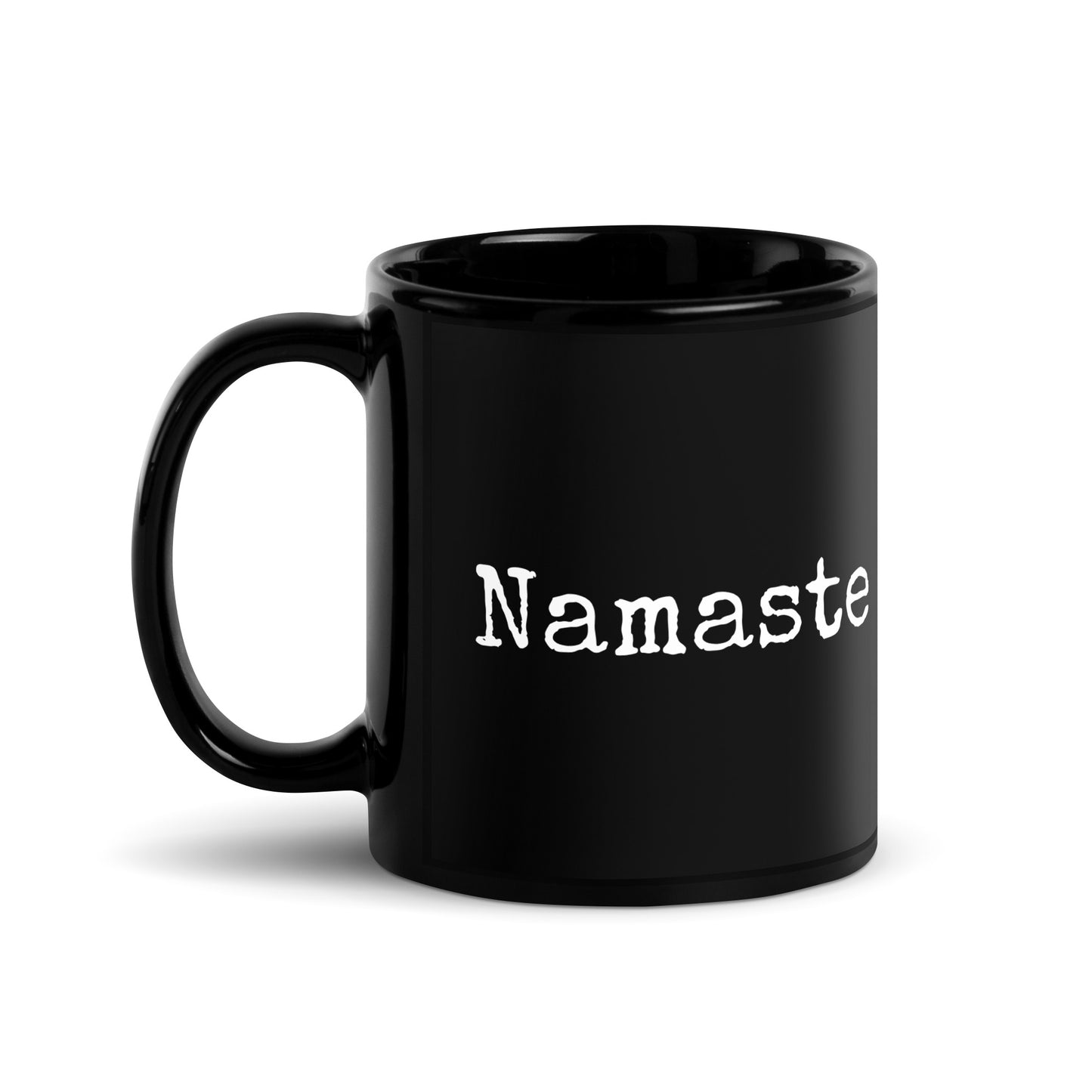 Namaste Black Glossy Mug