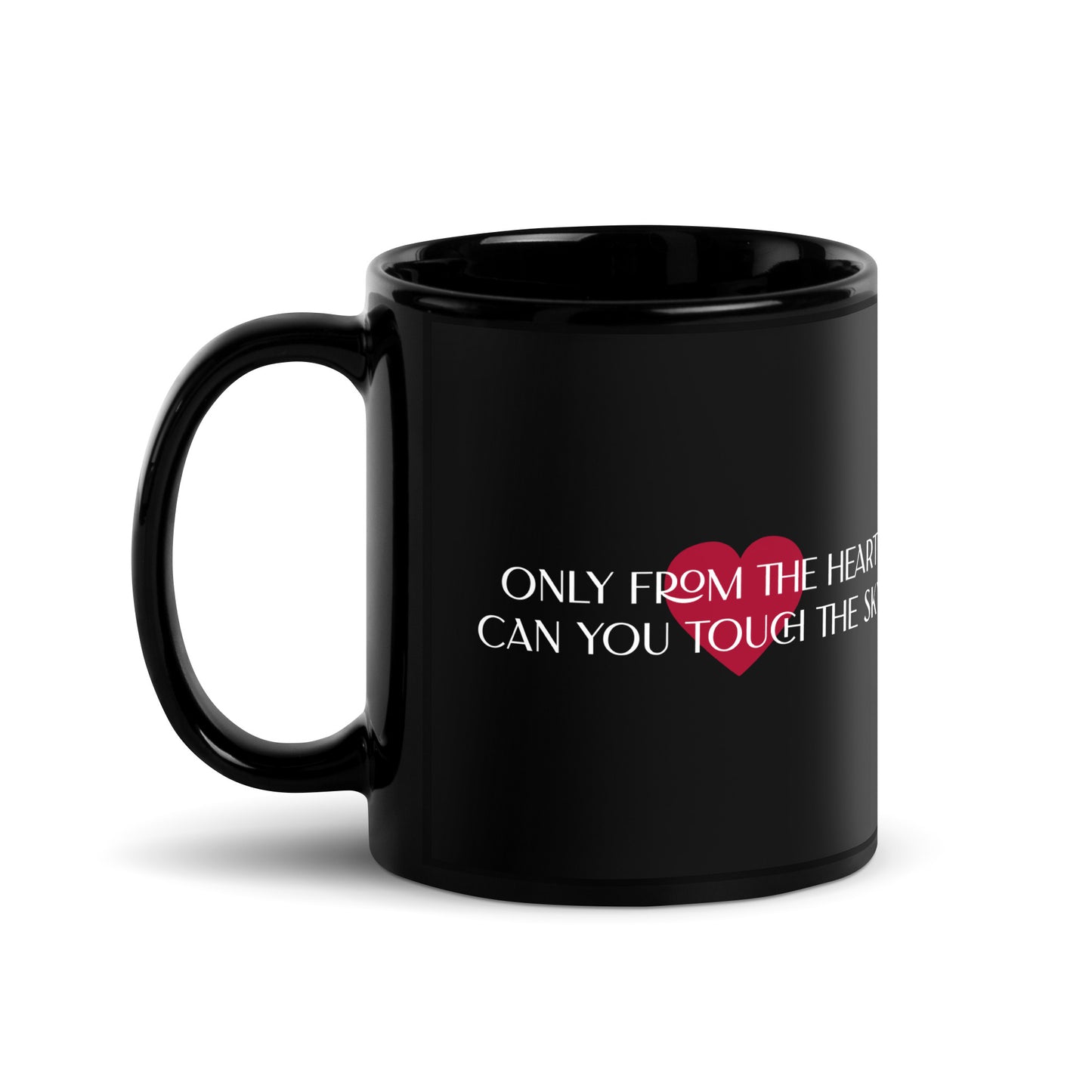 Only From the Heart Black Glossy Mug