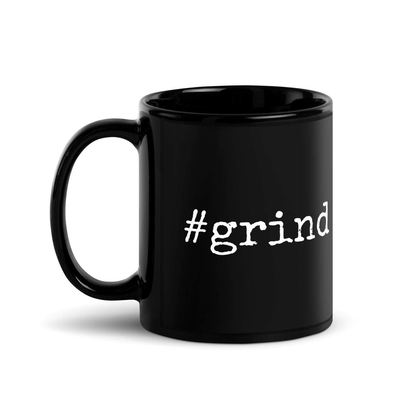 #grind Black Glossy Mug