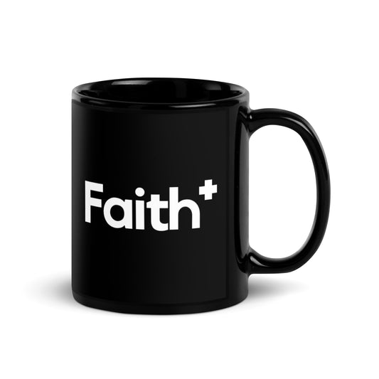 Faith Black Glossy Mug