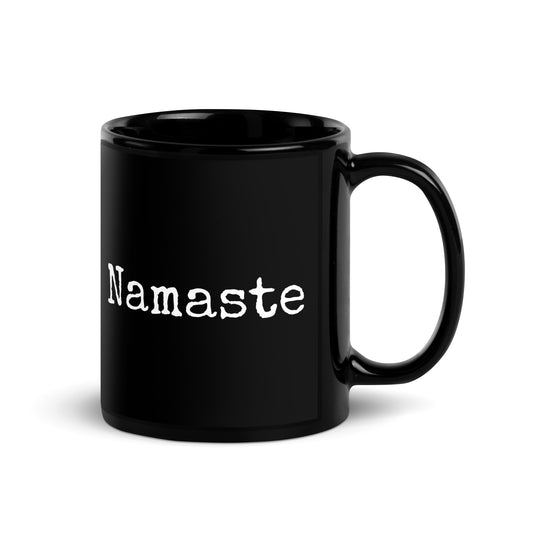 Namaste Black Glossy Mug