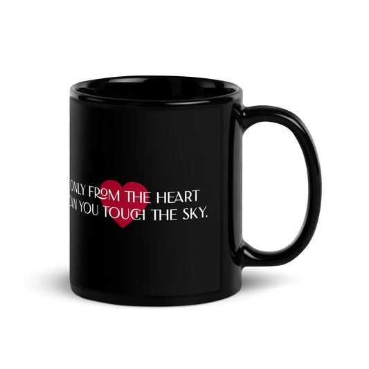 Only From the Heart Black Glossy Mug