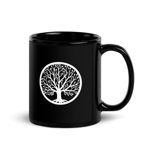 Tree of Life Black Glossy Mug