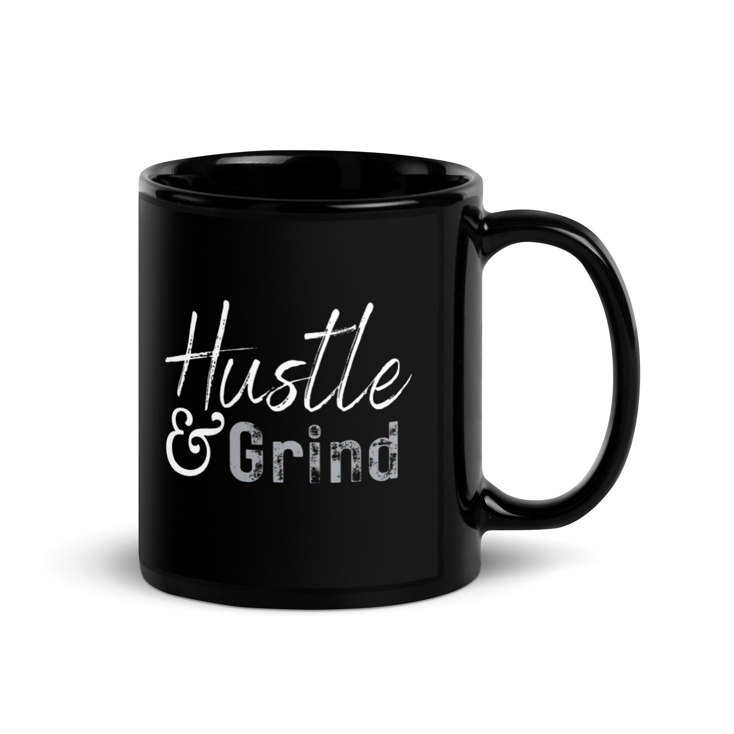 Hustle and Grind Black Glossy Mug