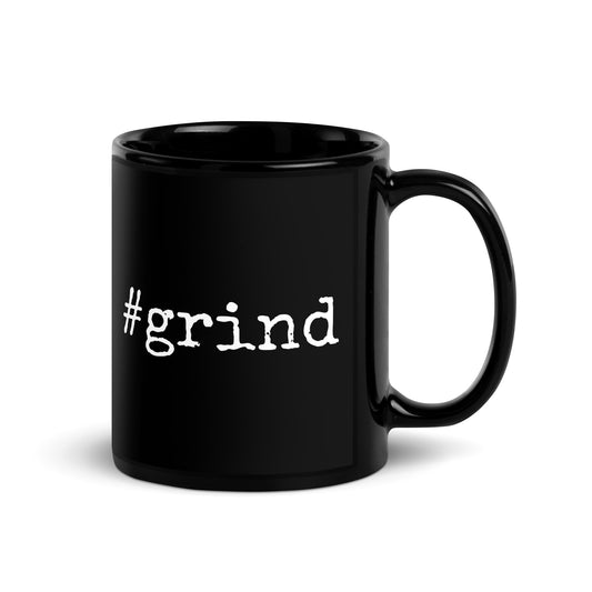 #grind Black Glossy Mug