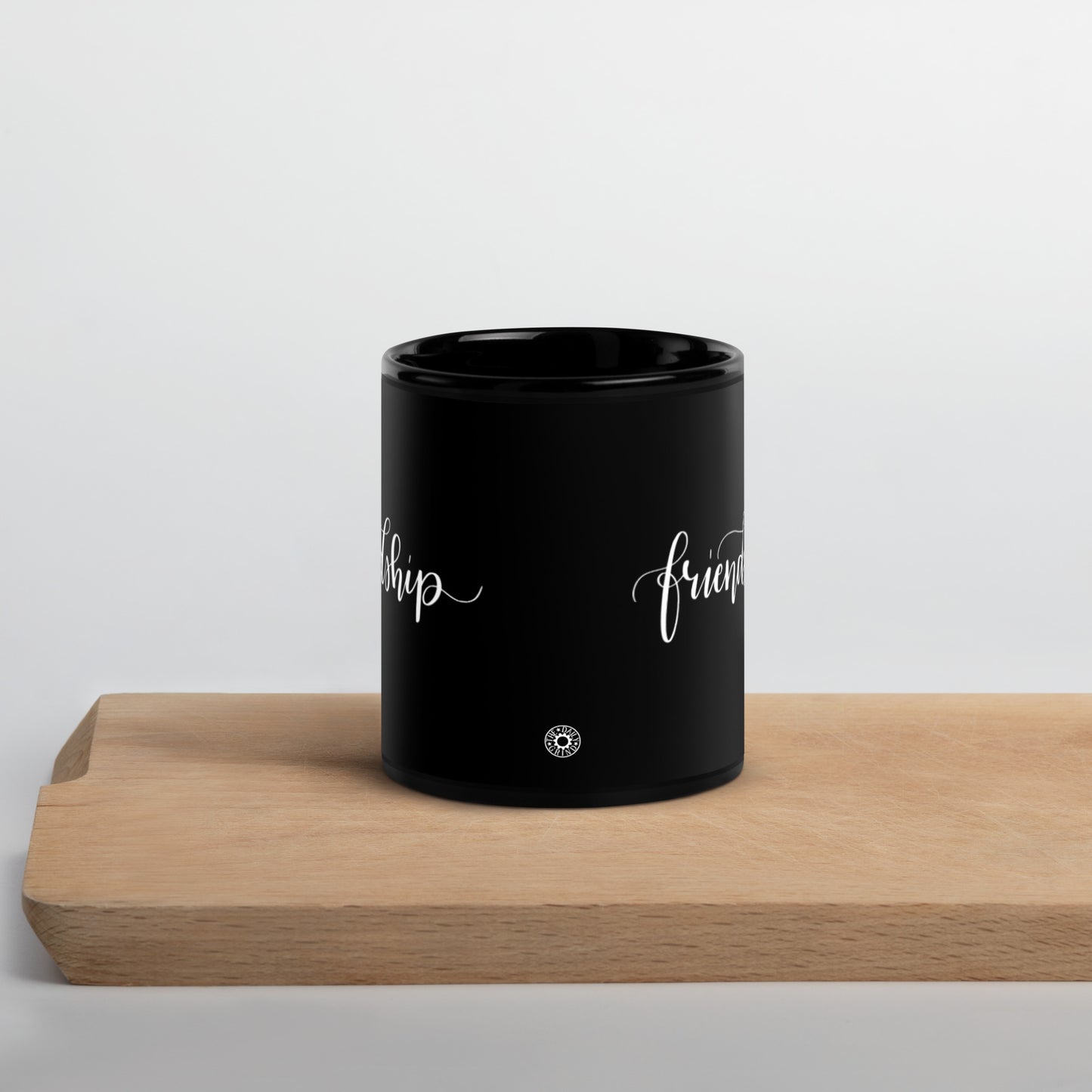 Friendship Black Glossy Mug