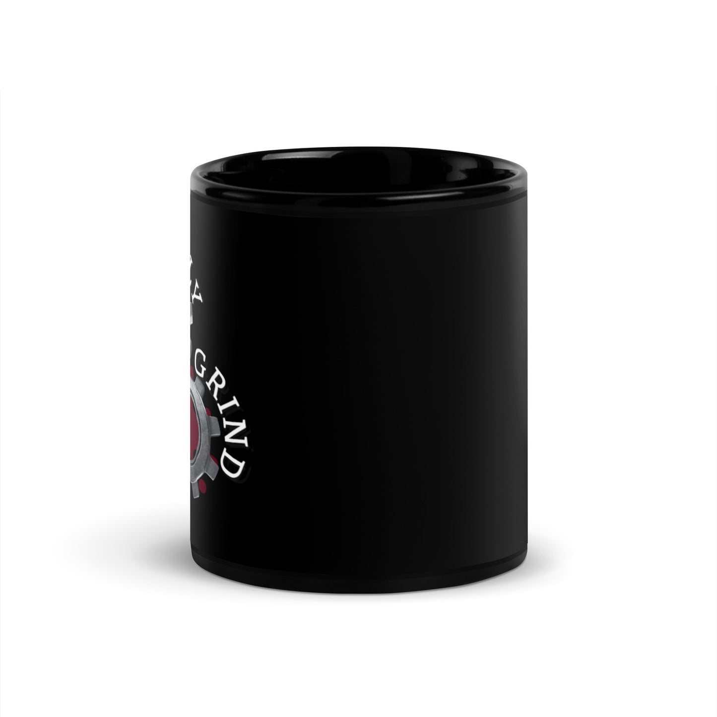 The Daily Grind Black Glossy Mug