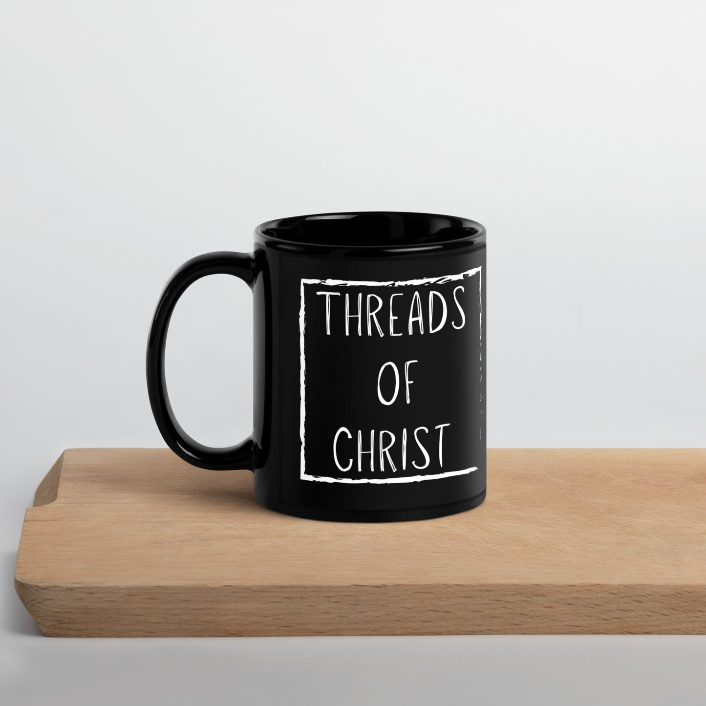 Threads of Christ Black Glossy Mug