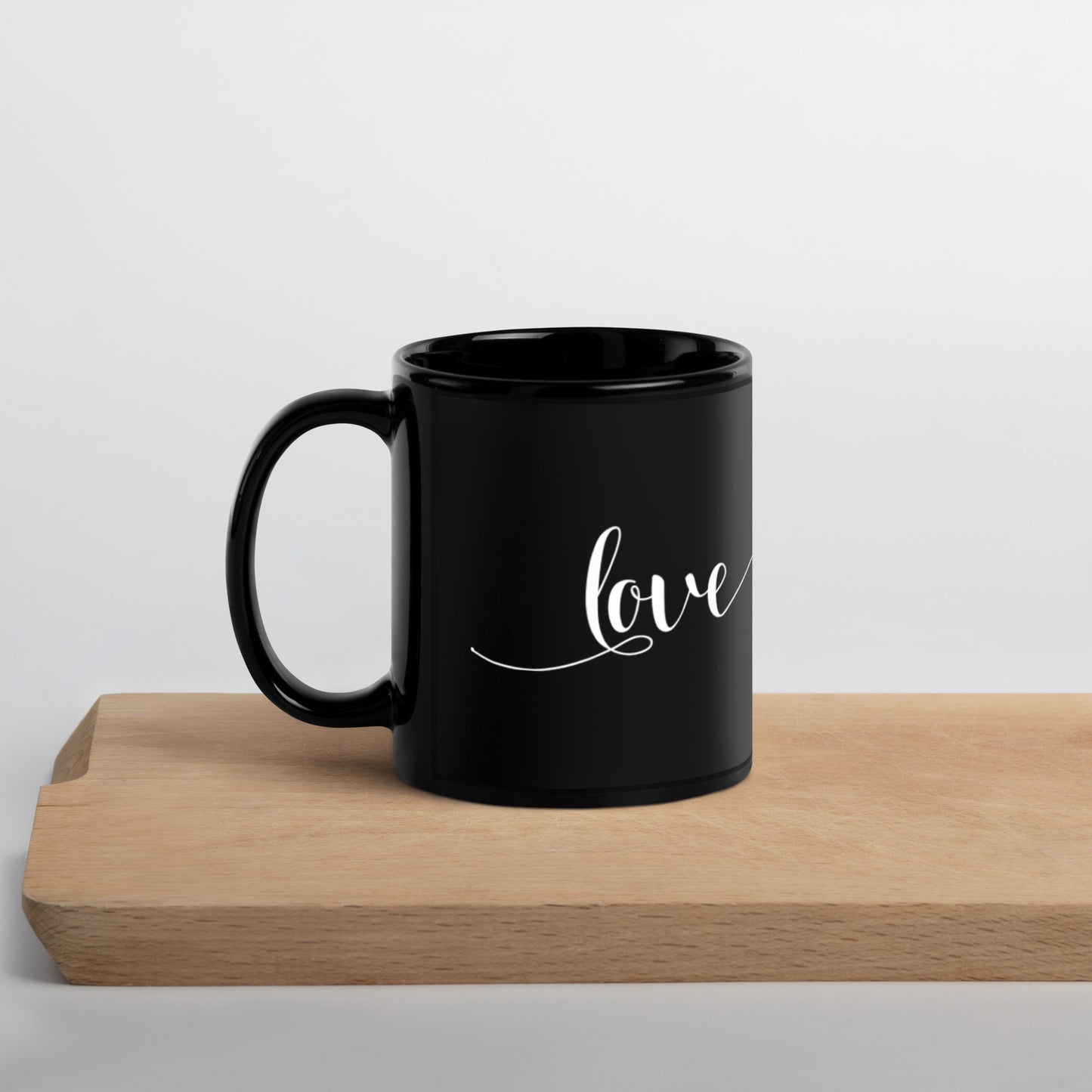 Love Black Glossy Mug