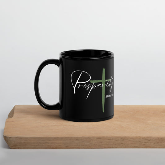 Prosperity Black Glossy Mug