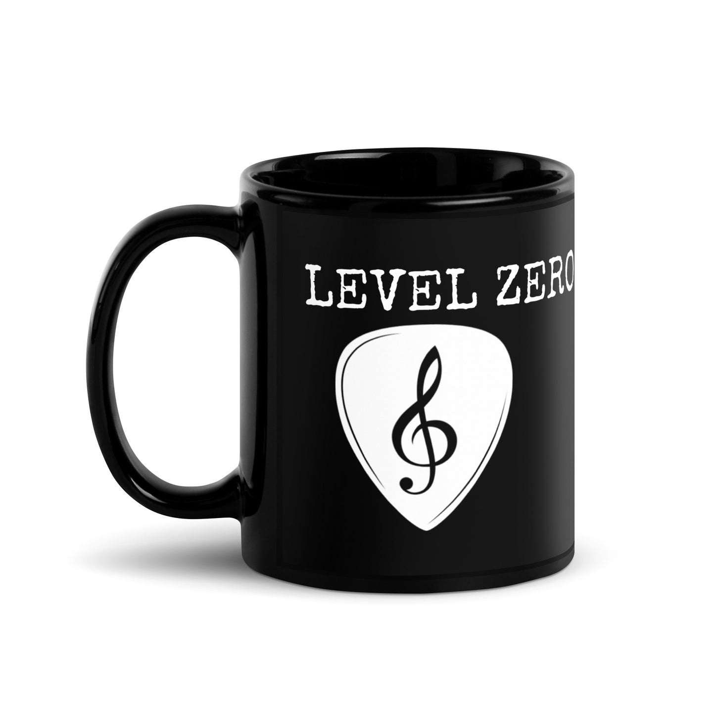 Treble Clef Pick Black Glossy Mug