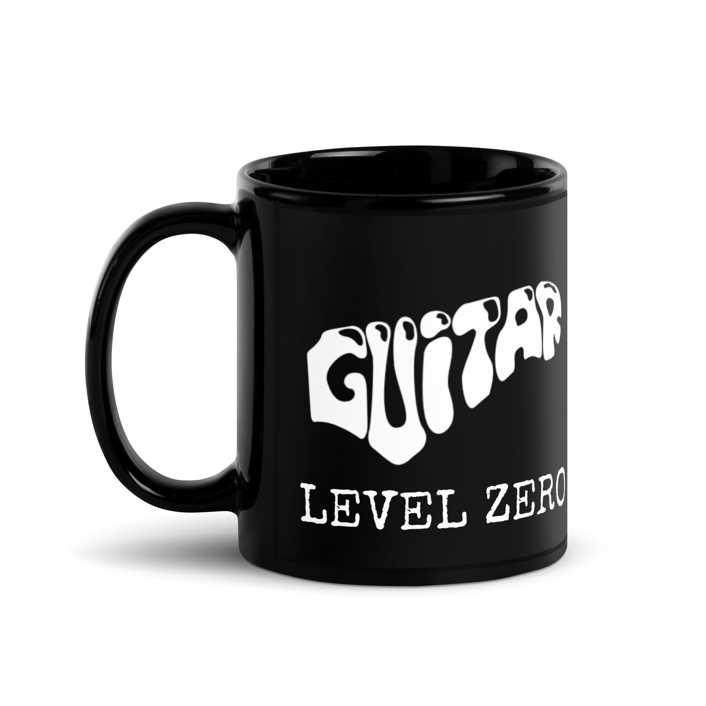 Guitar Word Black Glossy Mug