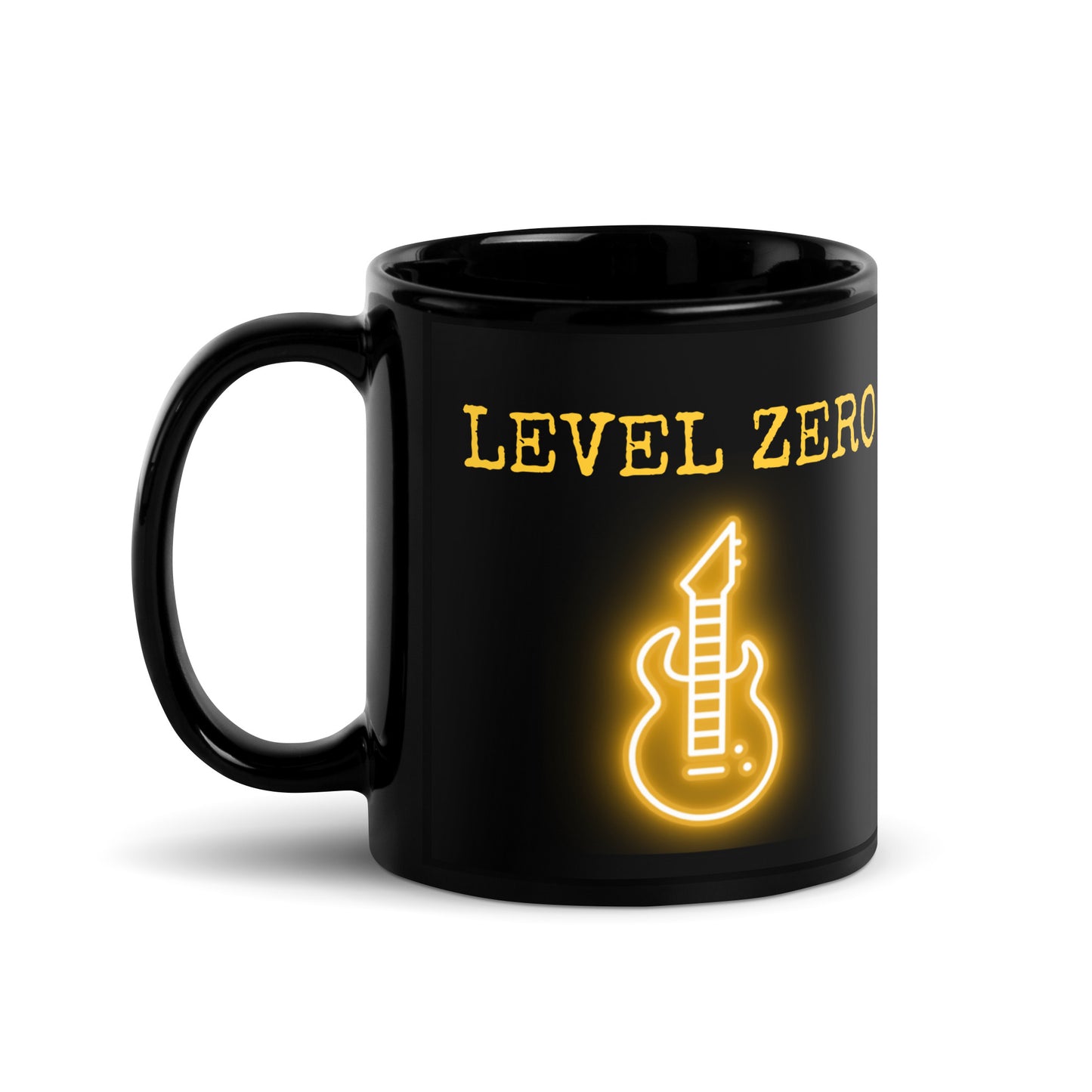 Neon Guitar Black Glossy Mug