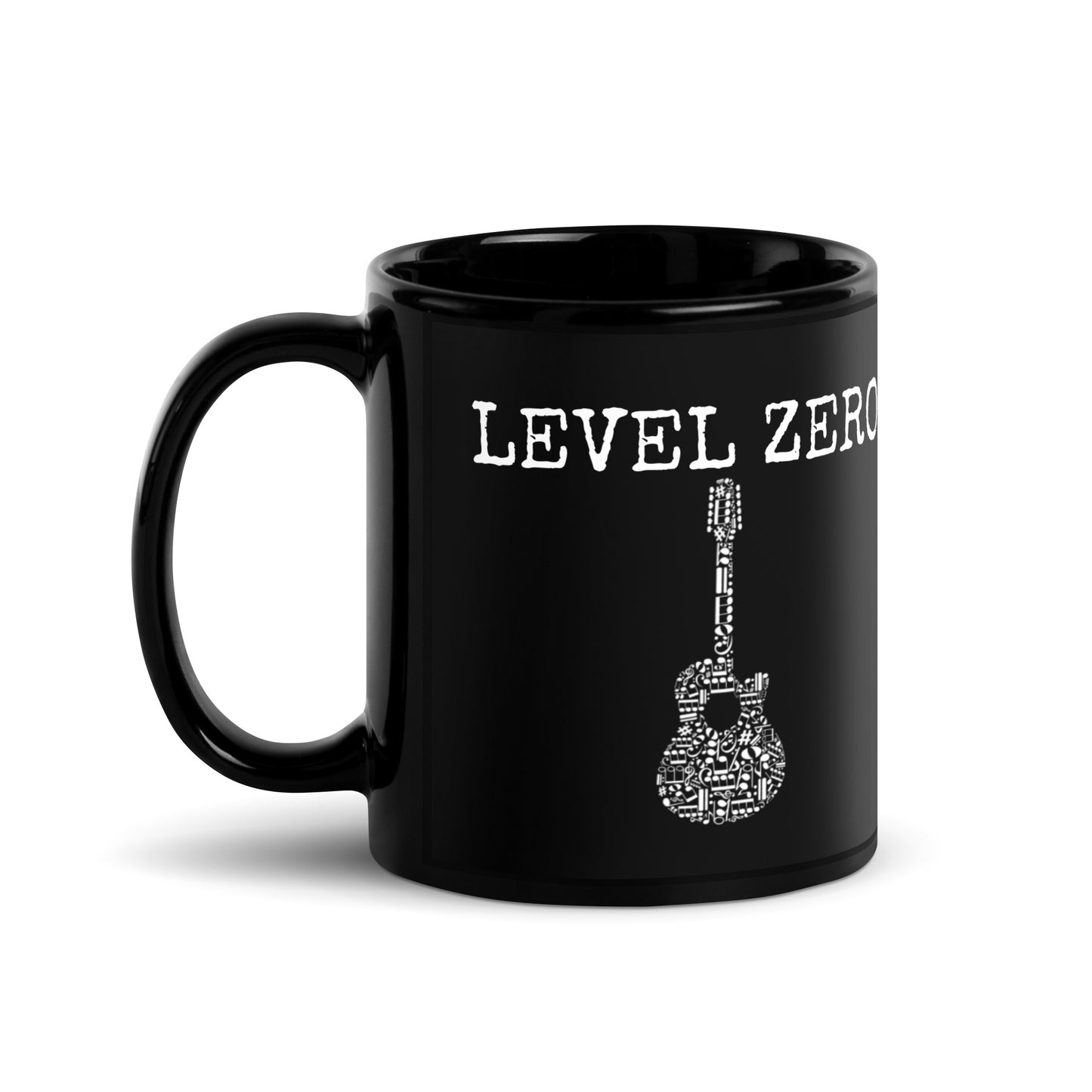 Music Note Guitar Black Glossy Mug