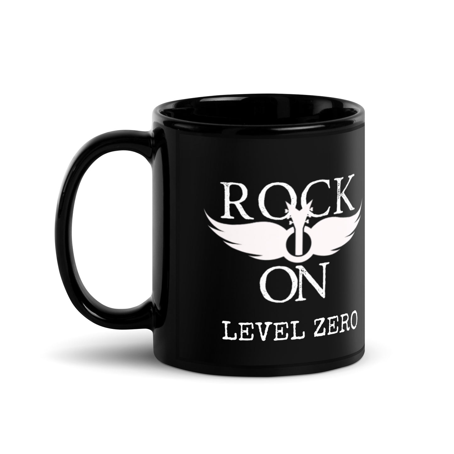 Rock On Black Glossy Mug