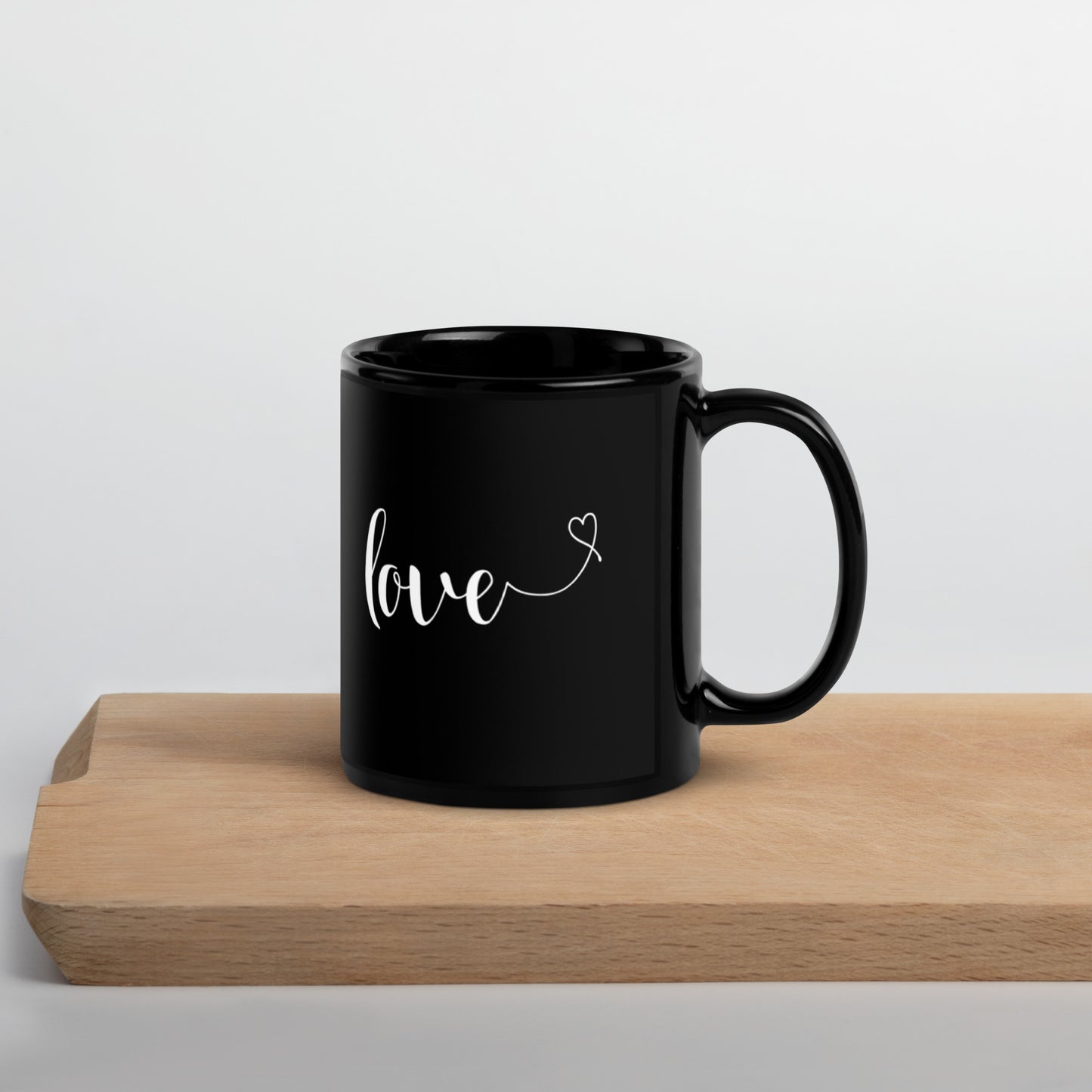 Love (heart) Black Glossy Mug