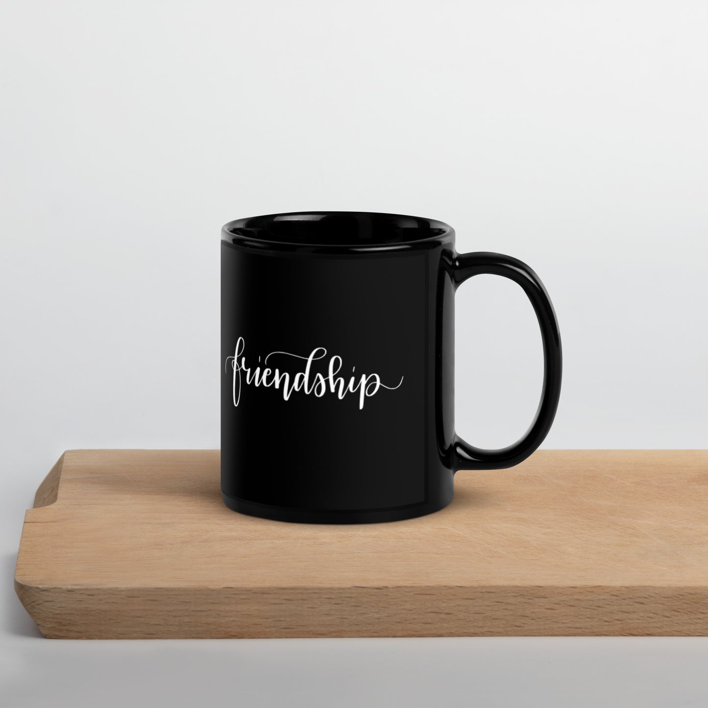 Friendship Black Glossy Mug