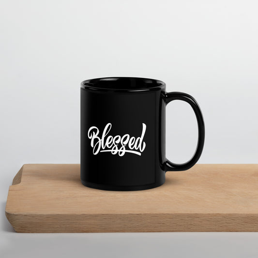 Blessed Black Glossy Mug