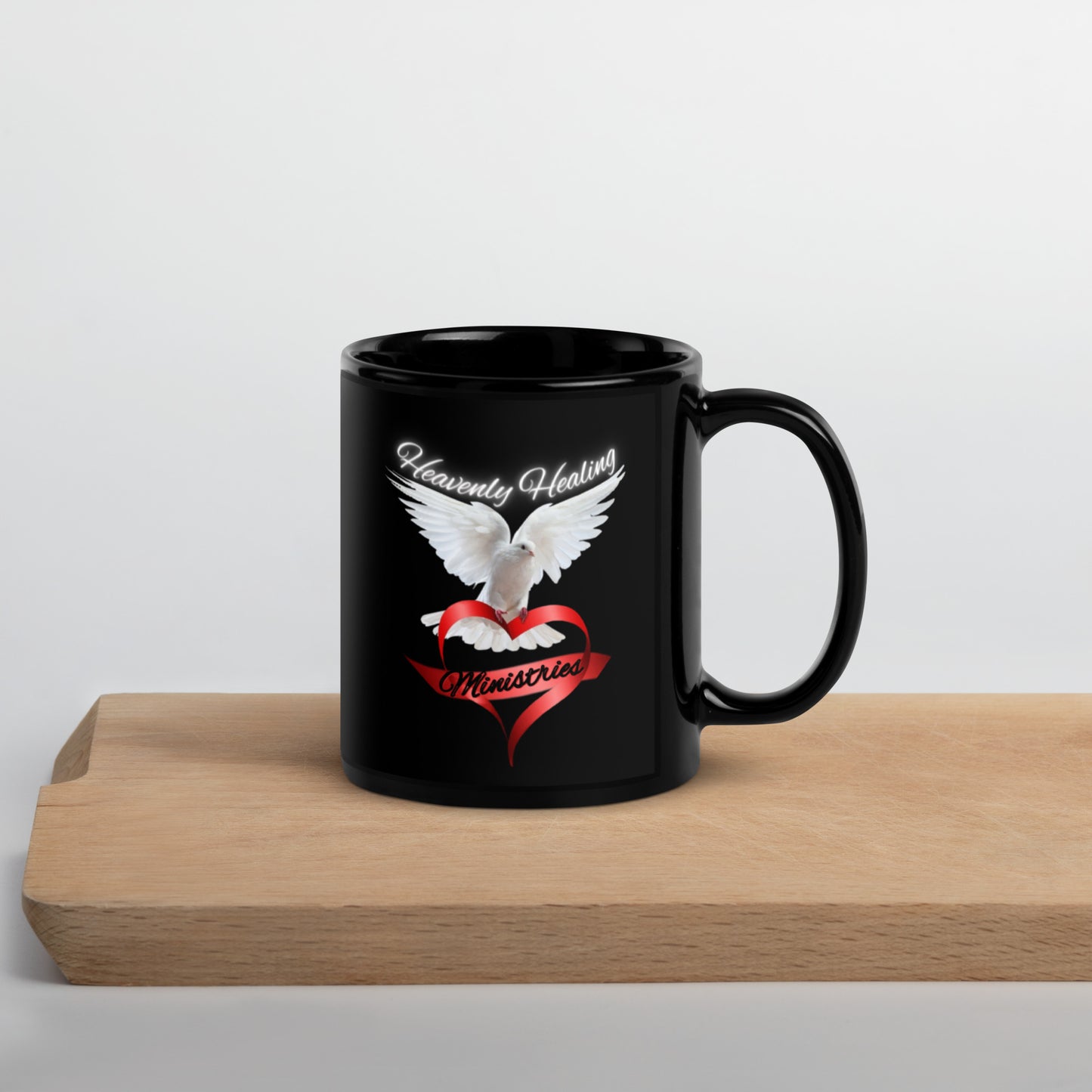 Heavenly Healing Ministries Black Glossy Mug