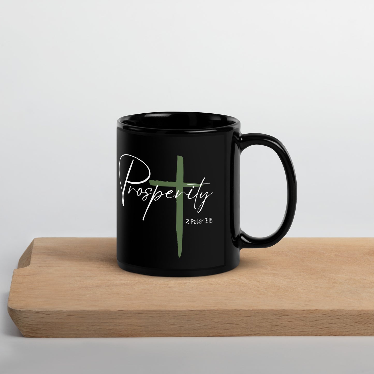 Prosperity Black Glossy Mug