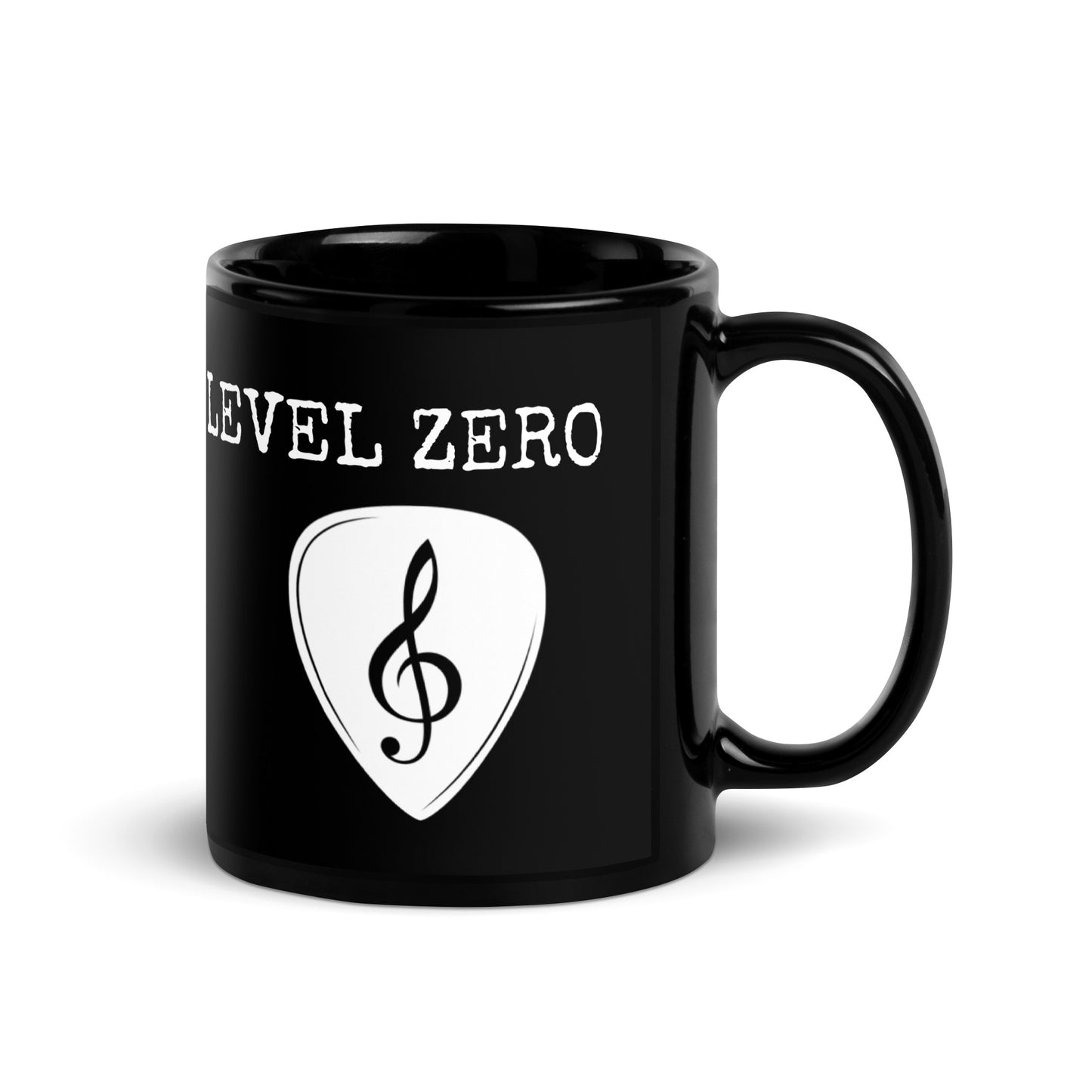 Treble Clef Pick Black Glossy Mug