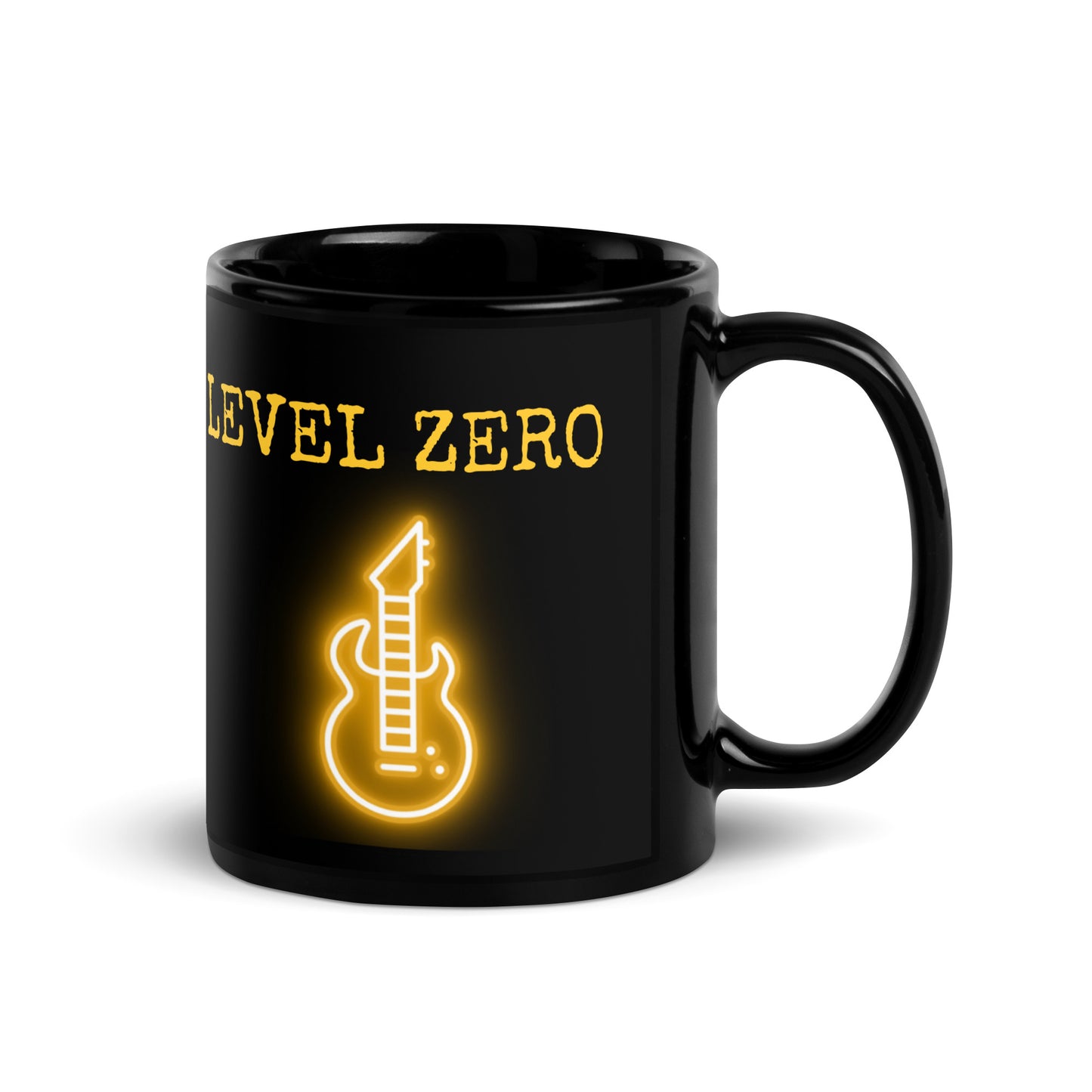 Neon Guitar Black Glossy Mug