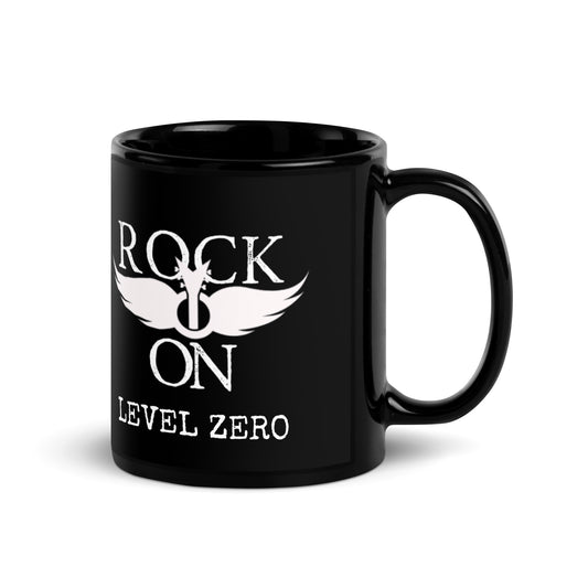 Rock On Black Glossy Mug