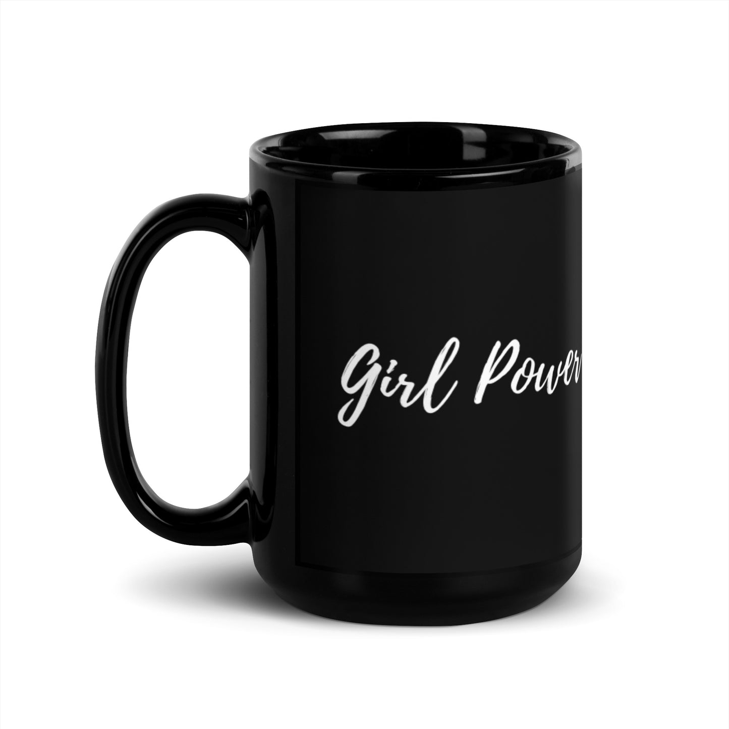 Girl Power Black Glossy Mug