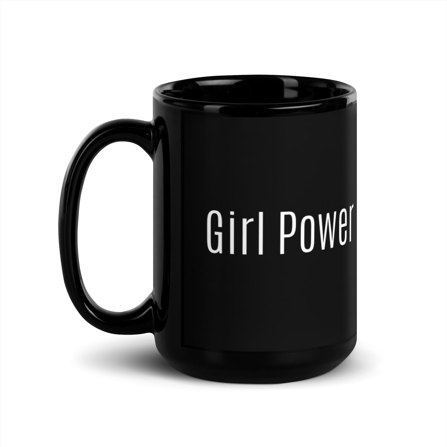 Girl Power Black Glossy Mug