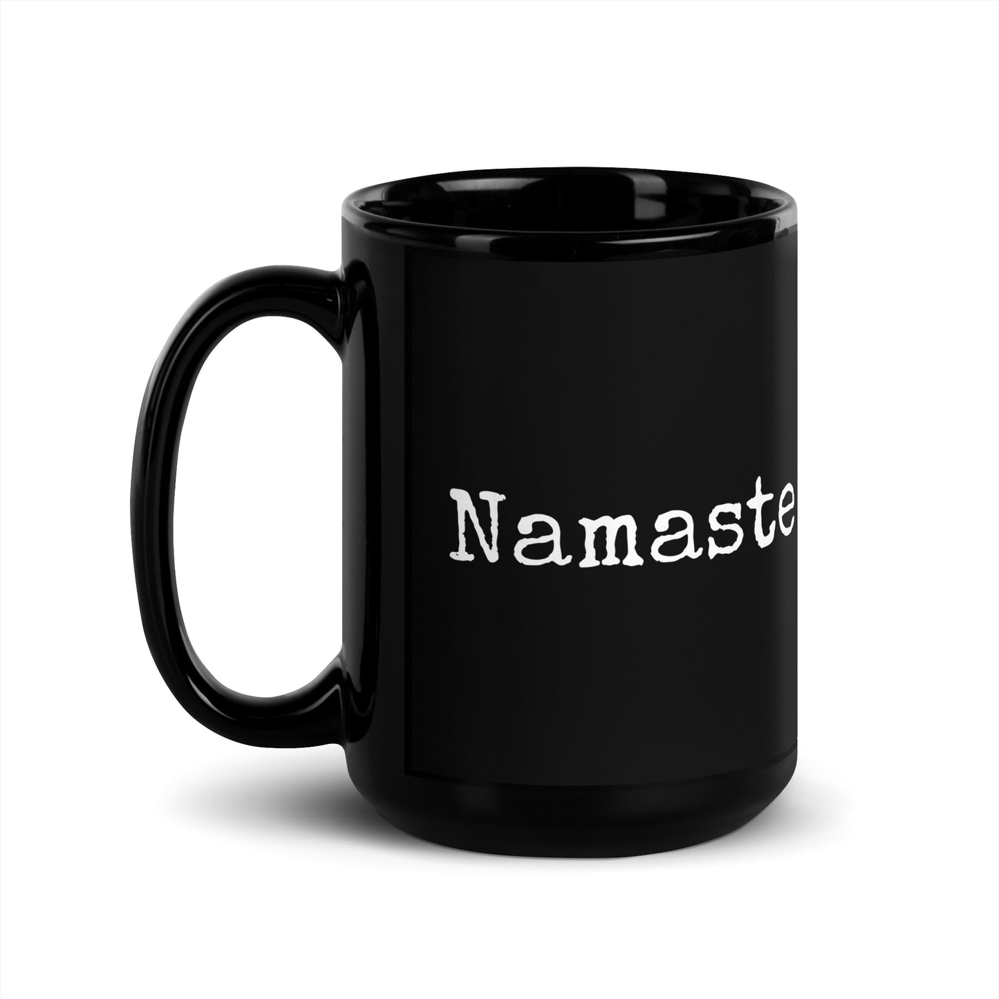 Namaste Black Glossy Mug