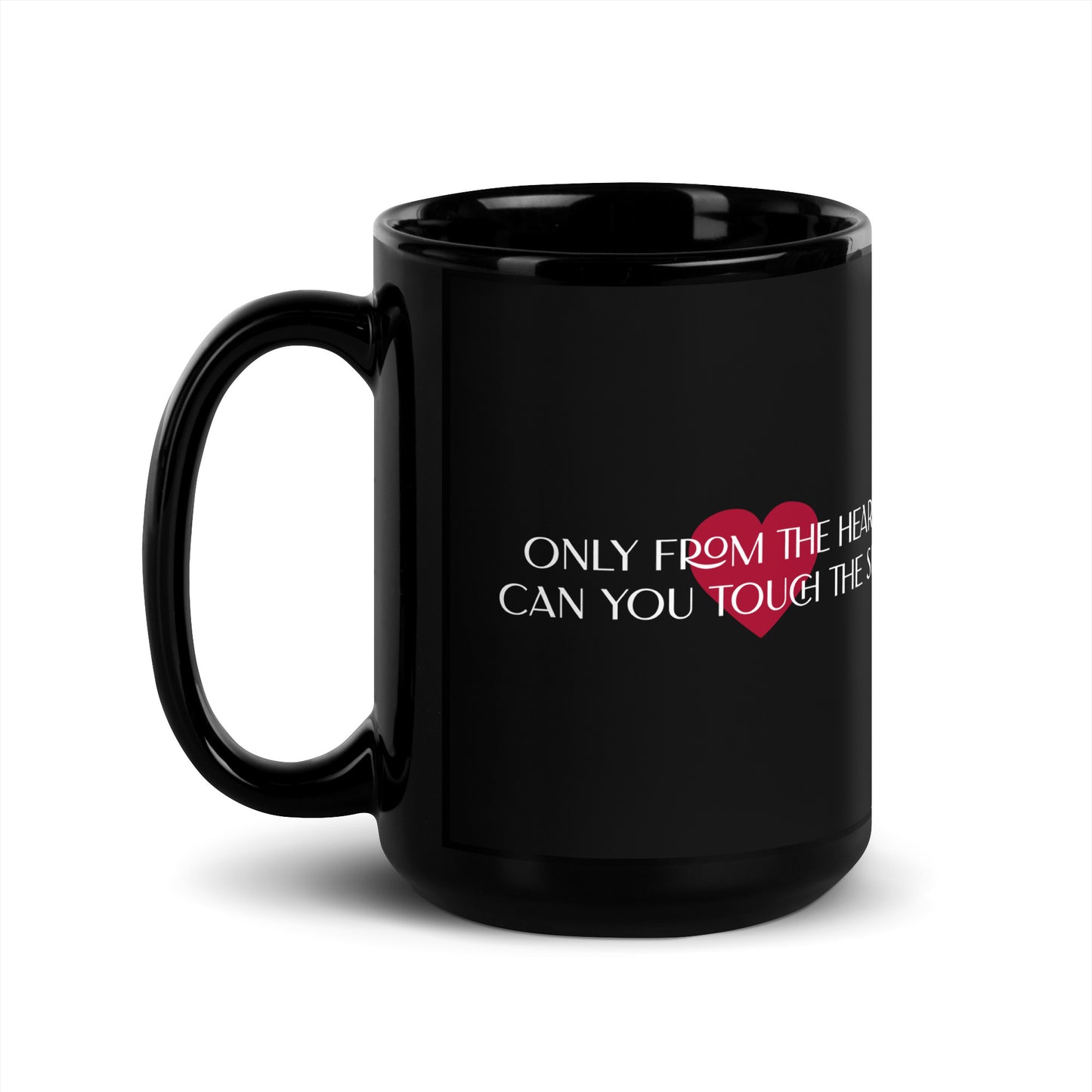 Only From the Heart Black Glossy Mug