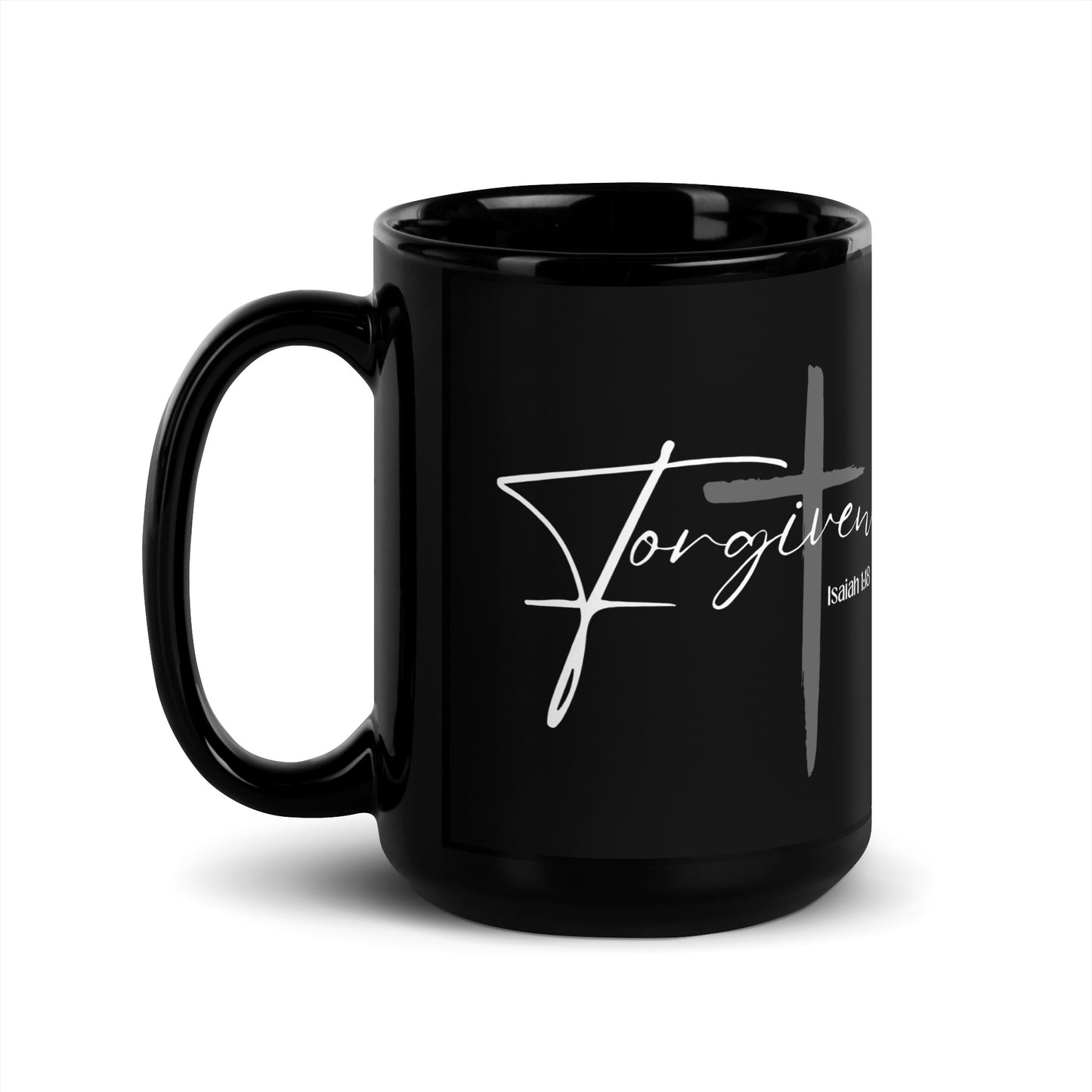 Forgiven Black Glossy Mug