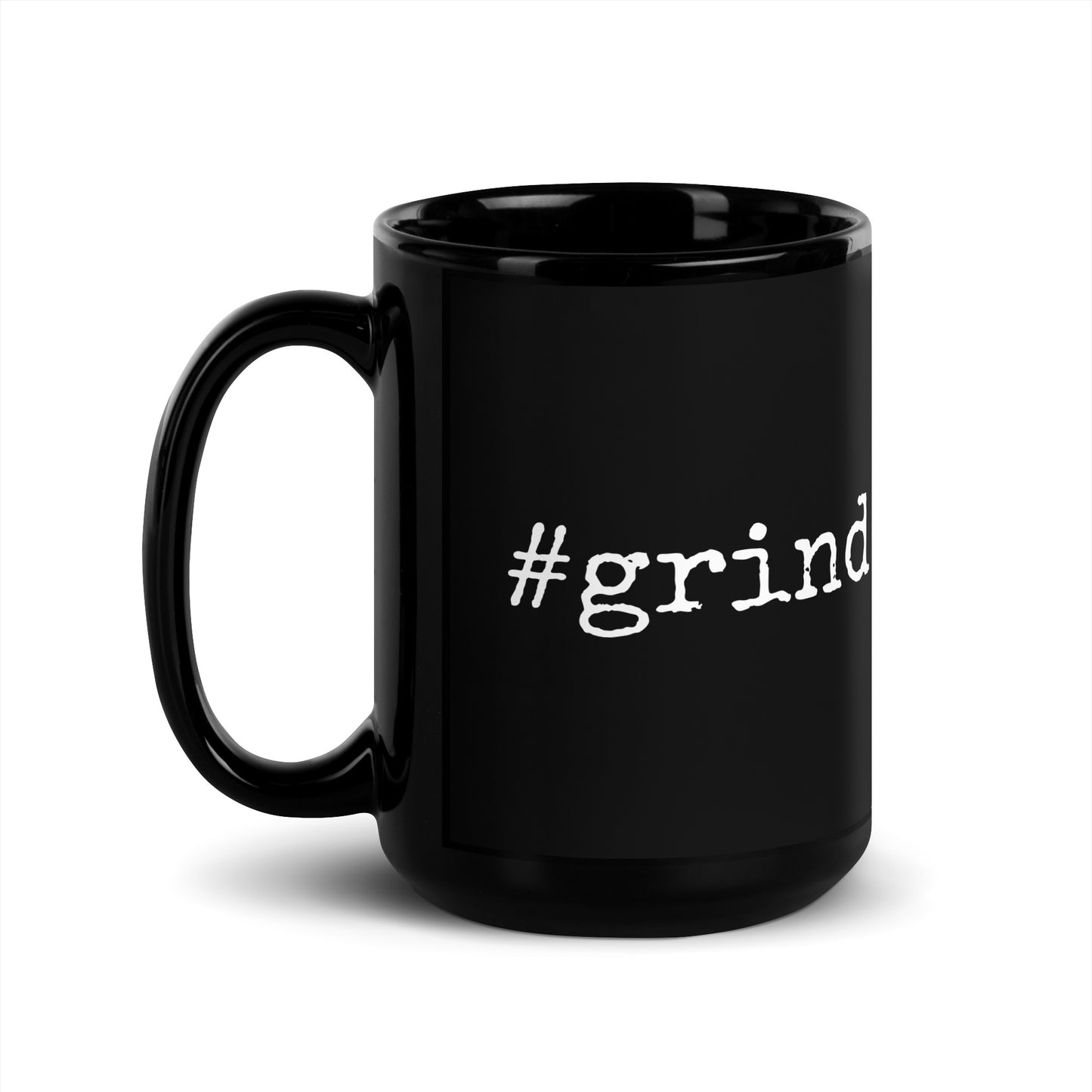 #grind Black Glossy Mug