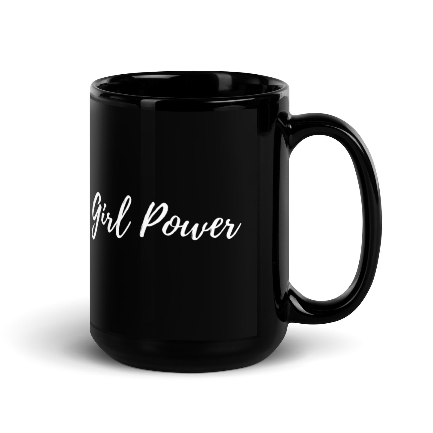 Girl Power Black Glossy Mug