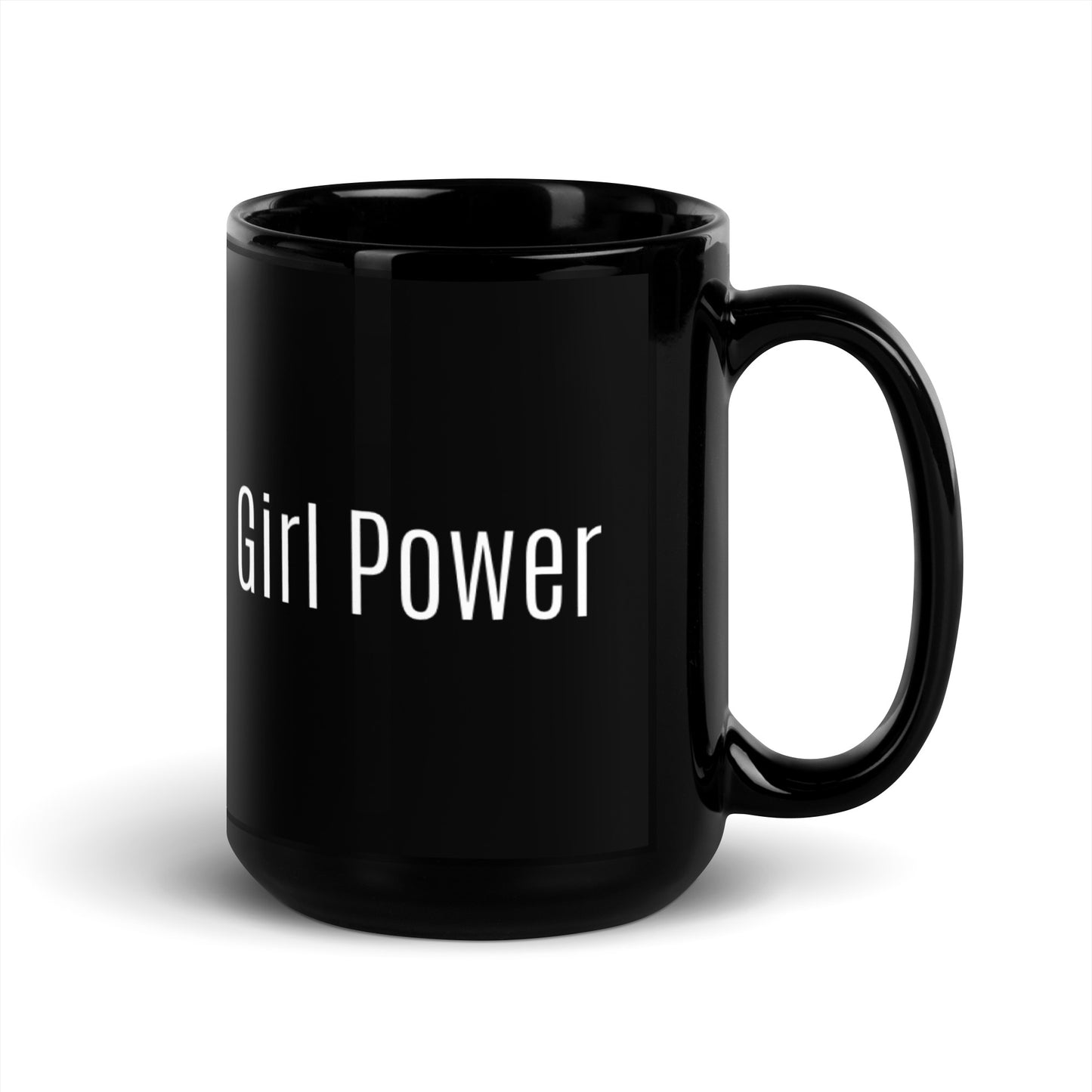 Girl Power Black Glossy Mug