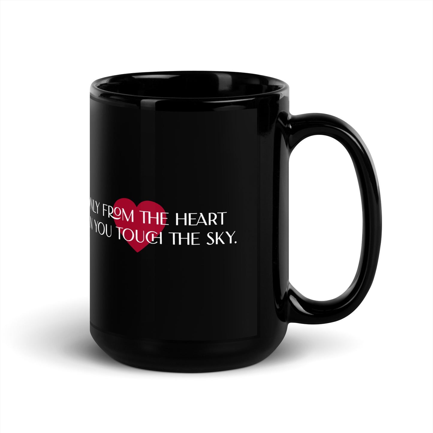 Only From the Heart Black Glossy Mug