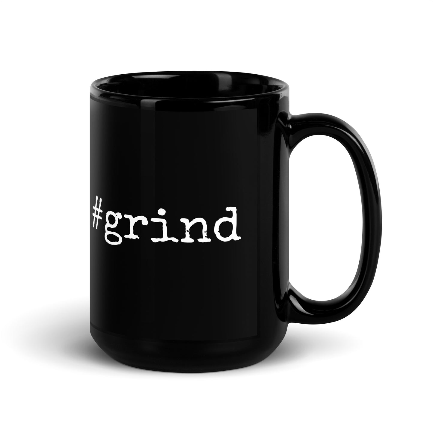 #grind Black Glossy Mug