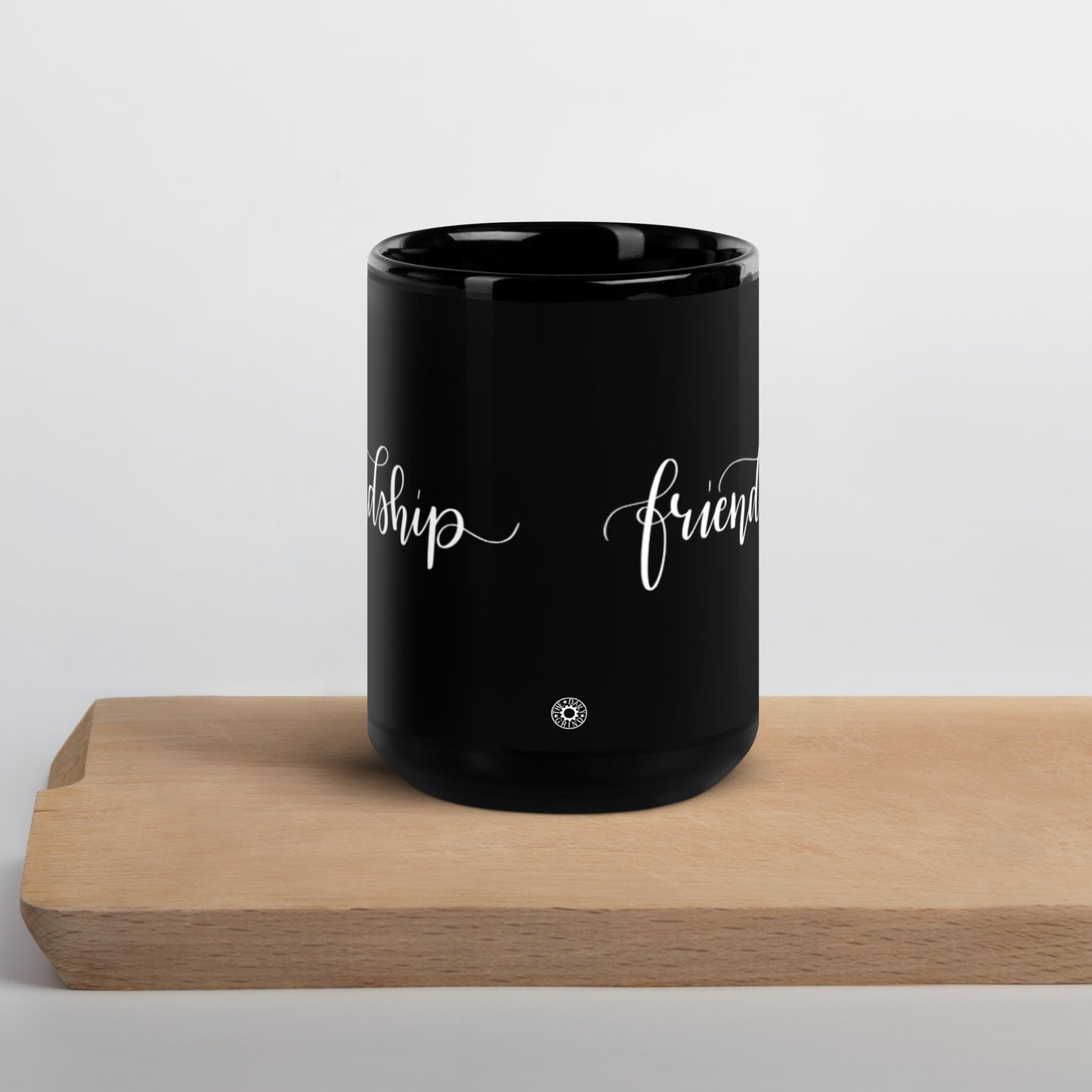 Friendship Black Glossy Mug