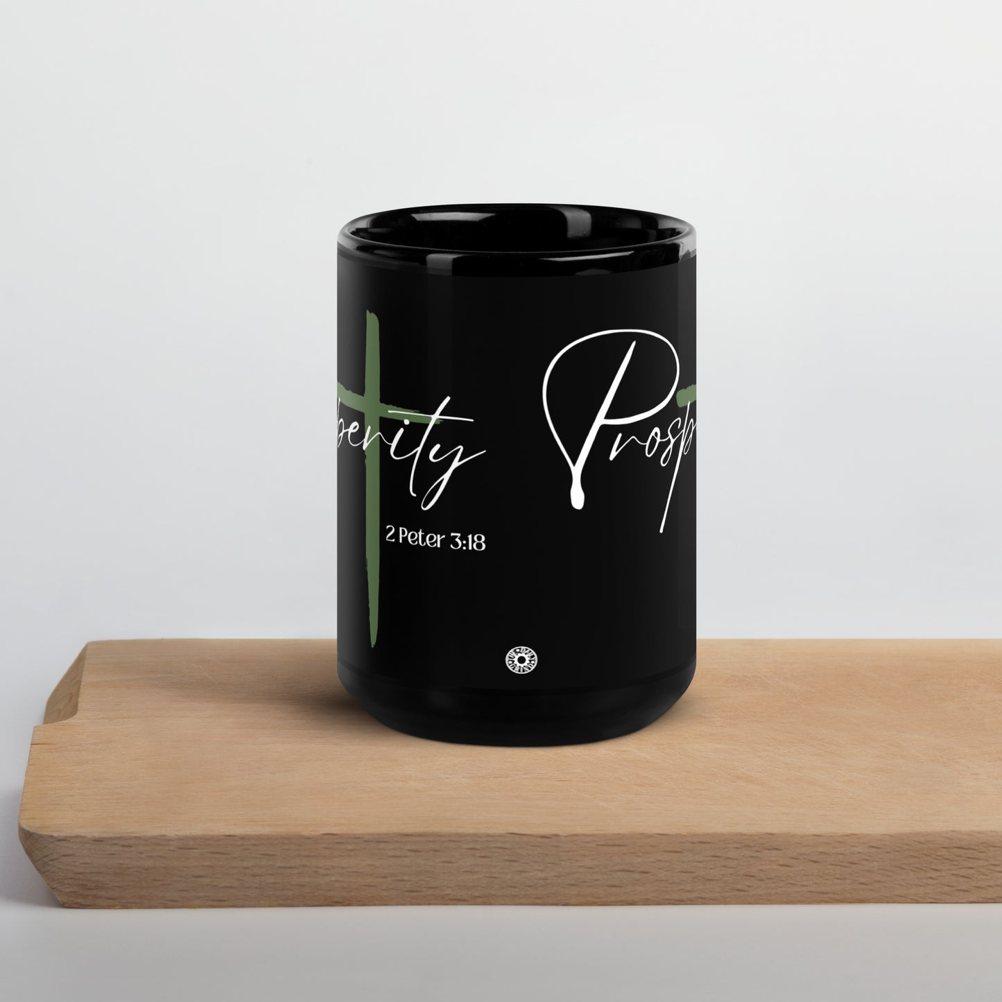 Prosperity Black Glossy Mug